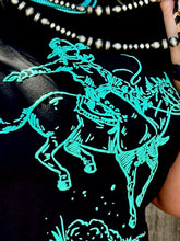 Load image into Gallery viewer, Roughrider in Turquoise Puff Tee
