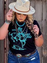 Load image into Gallery viewer, Roughrider in Turquoise Puff Tee
