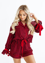 Load image into Gallery viewer, Sweet Dreams Red &amp; Black Gingham Pajama Set
