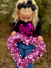 Load image into Gallery viewer, Love in Metallic Pink Puff on Youth Sweatshirt
