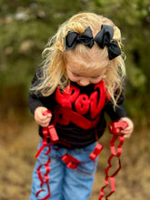 Load image into Gallery viewer, Love in Metallic Red Puff on Youth Sweatshirt
