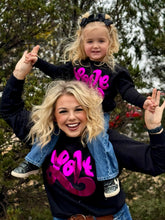 Load image into Gallery viewer, Love in Metallic Pink Puff on Youth Sweatshirt
