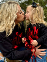 Load image into Gallery viewer, Love in Metallic Red Puff on Youth Sweatshirt
