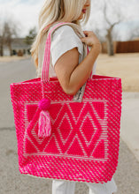 Load image into Gallery viewer, Lulu Love Tassel Tote - Hot Pink
