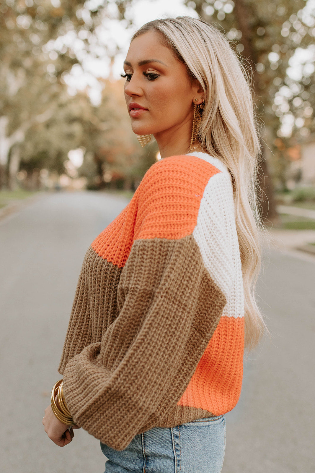 Harvest Color Block Knit Sweater