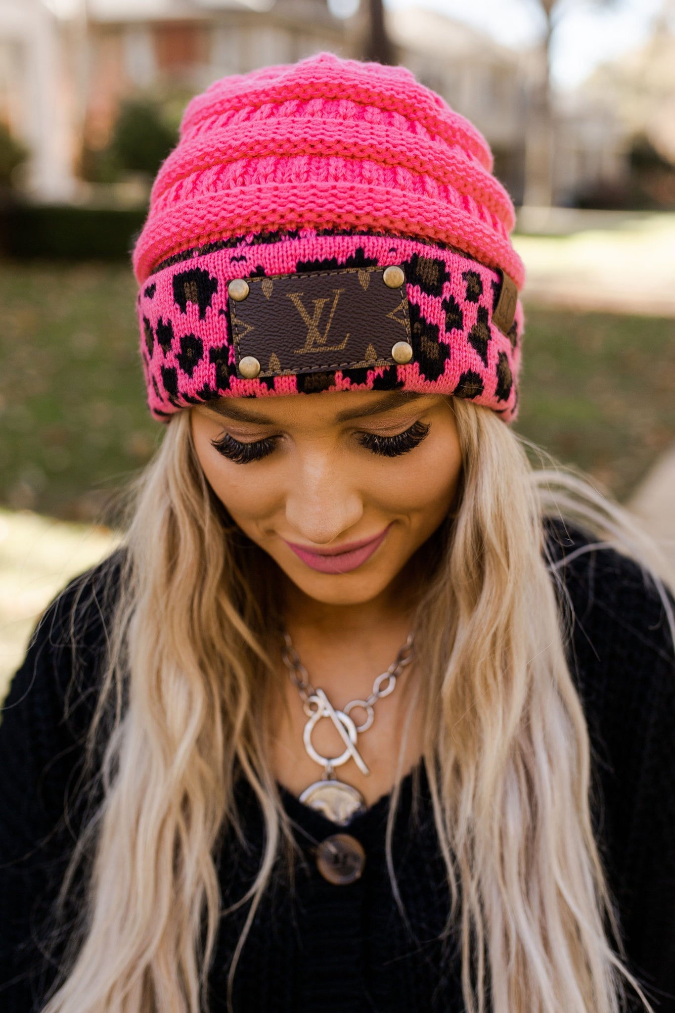 Patches of Upcycling Hot Girl, Pink Leopard Hat with LV Patch – Stealing  Underwear