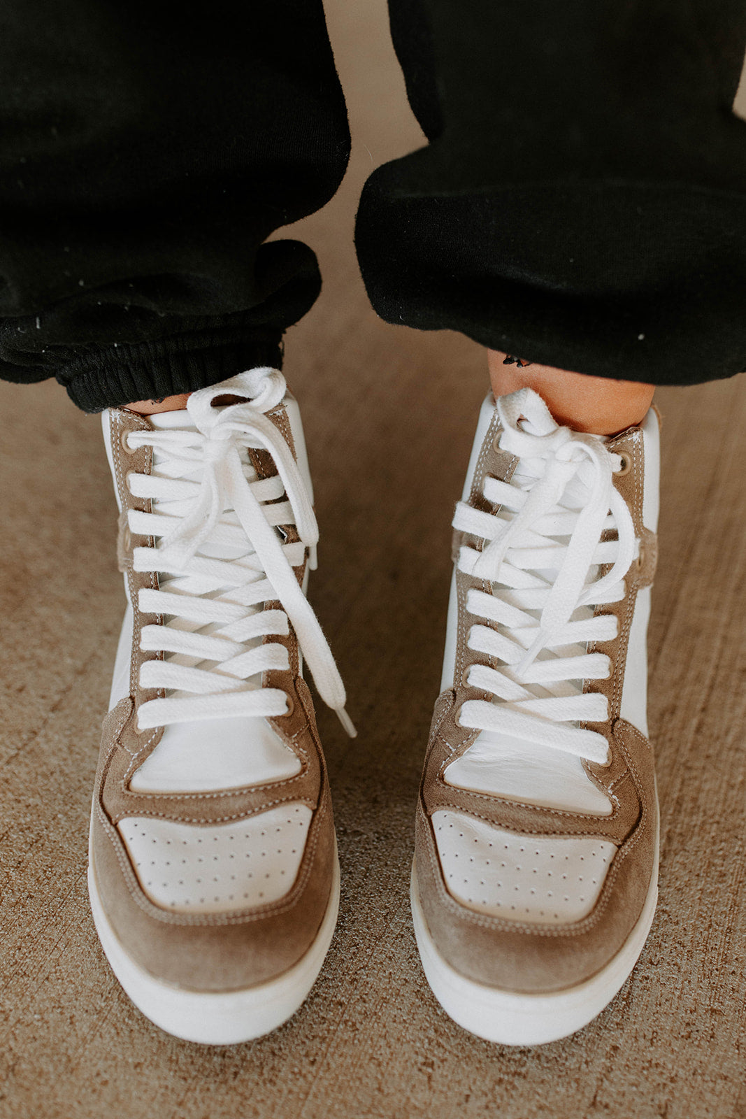 Matisse Signature White & Taupe High Top Sneakers – The Vintage Leopard