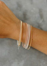 Load image into Gallery viewer, Dia Stainless Steel Spring Bangle Bracelets - WARM Mixed Metals Set
