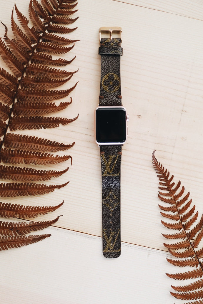 Custom Black Damier Louis Vuitton Apple Watchband - Silver – Detroit Customs